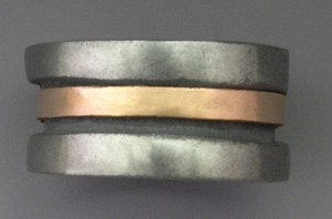 Steel and bronze ring