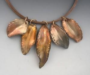 Leaves with coper, bronze, White Bronze, and Pearl Grey Steel